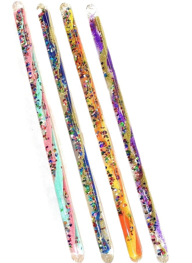Star Magic Wand - Spiral Glitter Wand Wonder Wand Tube for Halloween Costume Accessory Princess Fairy Wizard Pretend Play 11" (4-Pack) - Image 1